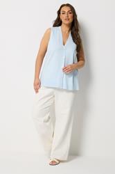 YOURS Plus Size Blue Knitted Waistcoat | Yours Clothing 1