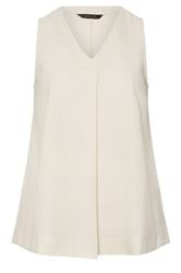 EVANS Curve White Premium Linen Vest Top
