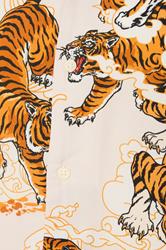 JACK & JONES Big & Tall Cream Tiger Print Resort Shirt | Badrhino 5