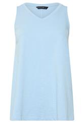 EVANS Curve Blue Premium Cotton Vest Top