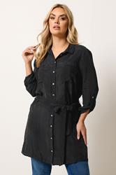 YOURS Plus Size Black Belted Tunic Shirt | Yours Clothing 3