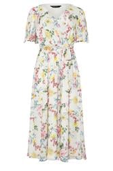 M&Co Ivory White Floral Print Wrap Midi Dress | M&Co 5