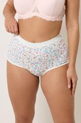 YOURSET 5 PACK Plus Size Pink Floral Print Full Briefs | Yours Clothing 2