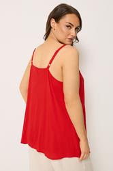 YOURS Plus Size Red Crinkle Swing Cami Top | Yours Clothing 2