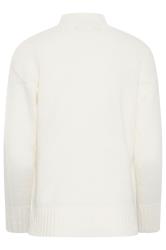 Petite Ivory White High Neck Cable Knit Jumper | PixieGirl 7