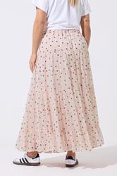 LIMITED COLLECTION Plus Size Pink Polka Dot Chiffon Skirt | Yours Clothing 4