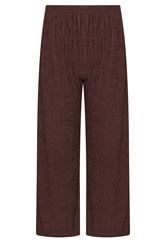 M&Co Petite Brown Textured Wide Leg Trousers