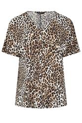 YOURS Plus Size Brown Leopard Pleated Front Top | Yours Clothing 5