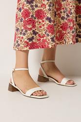 LTS Ivory White Strap Block Heel In Standard Fit | Long Tall Sally 1
