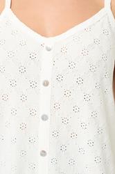YOURS Plus Size White Broderie Anglaise Vest Top | Yours Clothing 4