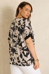 EVANS Plus Size Natural Floral Jersey Top | Evans 2