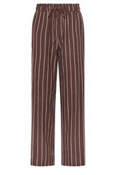 LTS Tall Women's Chocolate Brown Stripe Linen Wide Leg Trousers | Long Tall Sally 5