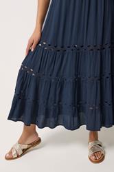 M&Co Navy Blue Sleeveless Tiered Maxi Dress | M&Co 4