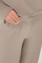 LTS Tall Women's Set Natural Brown Ribbed Roll Neck Top & Wide Leg Trousers | Long Tall Sally 7