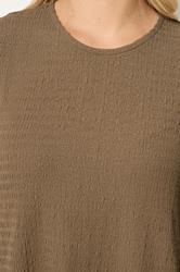 YOURS Plus Size Brown Textured Swing Top | Yours Clothing 4