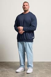 JACK & JONES Navy Blue Crew Sweatshirt | BadRhino 1