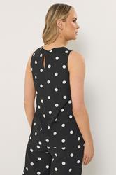 LTS Tall Women's Set Black Polka Dot Print Vest Top & Trousers | Long Tall Sally 2