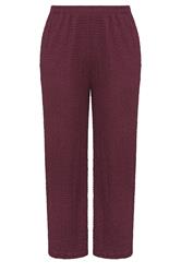 YOURS Curve Burgundy Red Bubble Textured Trousers