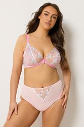 YOURS Plus Size Pink Lace Underwired Non Padded Bra | Yours Clothing 1