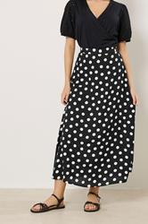 M&Co Black Polka Dot Maxi Skirt | M&Co 3