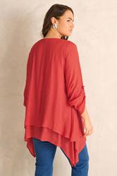 EVANS Plus Size Orange Double Layer Blouse | Evans 4