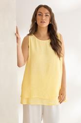 EVANS Plus Size Yellow Double Layer Vest Top | Evans 3