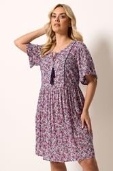 YOURS Plus Size Pink Floral Print Dress | Yours Clothing  3