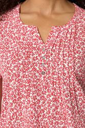 M&Co Red Floral Cotton Henley Top | M&Co 4