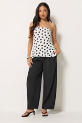 PixieGirl Petite Women's Black Barrel Leg Trousers | PixieGirl  3