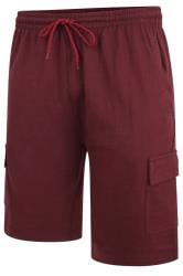 KAM Joggers cortos granates bolsillos cargo