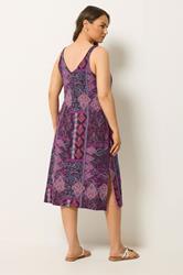 YOURS Plus Size Purple Paisley Throw On Dress | Yours Clothing 2
