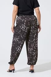 LIMITED COLLECTION Plus Size Brown leopard Balloon Trousers | Yours Clothing 2