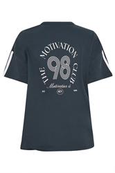 YOURS ACTIVE Plus Size Navy Blue 'The Motivation Club' T-Shirt | Yours Clothing 8