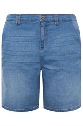 KAM Big & Tall Blue Elasticated Stretch Shorts