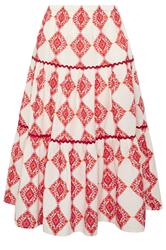 M&Co Ivory White Abstract Tile Print Maxi Skirt | M&Co 6