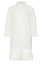 LTS Tall Women's Set Cream Metallic Shirt & Tie Front Shorts | Long Tall Sally 9
