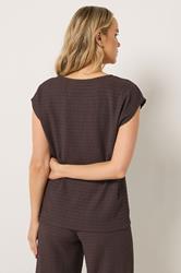 LTS Tall Women's Chocolate Brown Textured Top | Long Tall Sally 4
