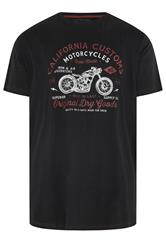 KAM Big & Tall Jet Black California Customs Graphic Print T-Shirt