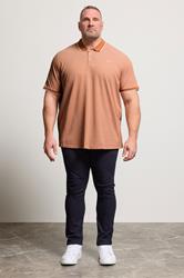 JACK & JONES Big & Tall Orange Tipped Polo Shirt | BadRhino 1