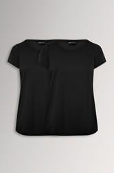 YOURS 2 PACK Plus Size Black Core T-Shirts | Yours Clothing 3