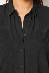 YOURS Curve Black Floral Embroidery Shirt | Yours Clothing 4