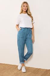 M&Co Blue Midwash Lightweight Cotton Denim Joggers | M&Co 3