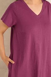 EVANS Plus Size 2 Pack Black & Berry Red Cotton Midi Dress 7