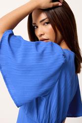 PixieGirl Petite Blue Asymmetric Tiered Midi Dress | PixieGirl 4