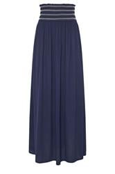 LTS Tall Navy Blue Embroidered Waist Maxi Skirt