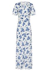 LTS Tall Witte satijnen maxi-jurk met bloemenprint