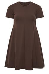 LIMITED COLLECTION Curve Chocolate Brown Skater Dress | Yours Clothing 5