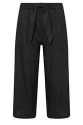 PixieGirl Petite Women's Black Cropped Belted Wide Leg Trousers | PixieGirl 6