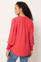 M&Co Orange Tie Neck Blouse | M&Co 2