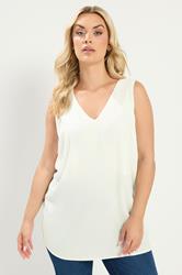 YOURS Plus Size White V-Neck Cami Vest Top | Yours Clothing 3